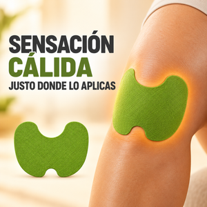 Parche aplicado en la rodilla con sensacion calida localizada