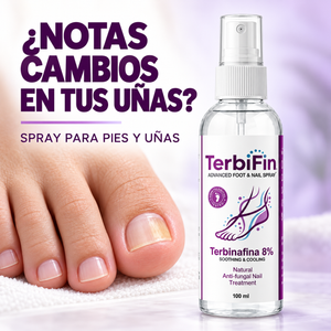 ¿Notas cambios en tus uñas? TerbiFin spray para pies y uñas